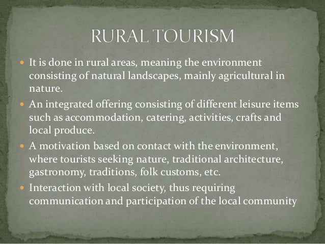 characteristics of rural tourism planning objectives of rural tourism in india